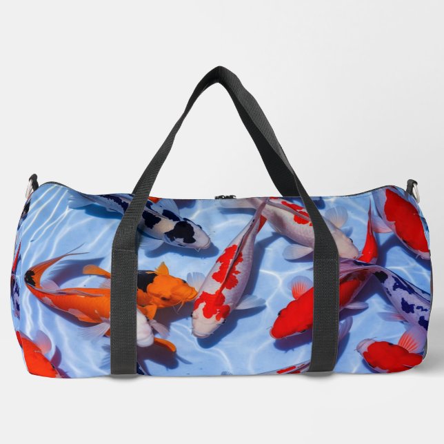 Colorido Koi Diseño Gran Bolsa de Duffle Viajero (Anverso)