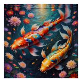 Colorido Koi Fish no 1 Poster brillante