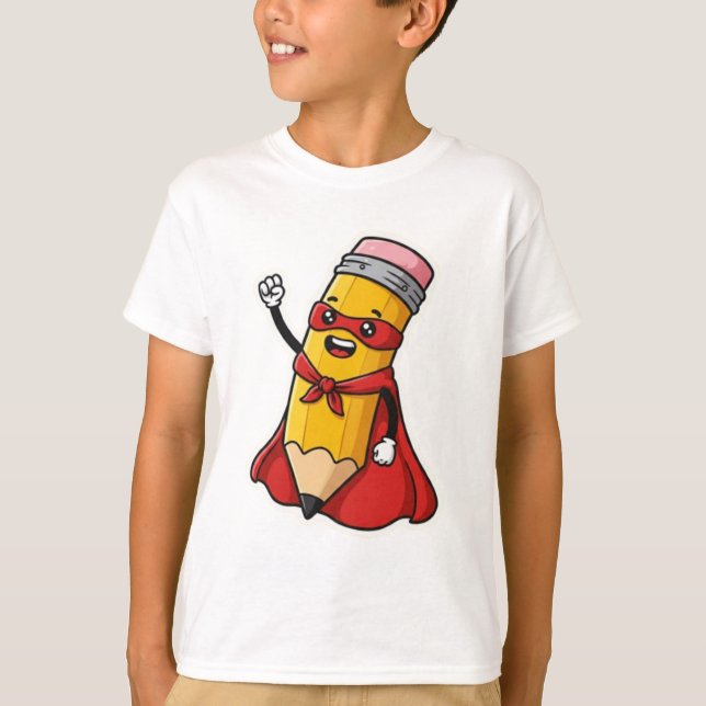 ¡Colorido lápiz creativo camiseta para niños! (Anverso)