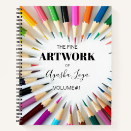 Colorido libro de esbozo de nombre de artista pers