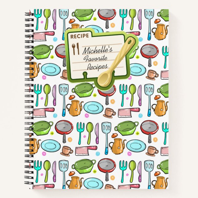 Colorido libro de recetas personalizado (Anverso)
