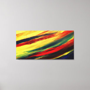 Colorido lienzo acrílico abstracto tríptico envu