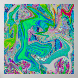 Colorido Lime Green Resumen Arte Retro Líquido
