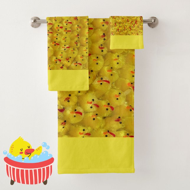 Colorido lindo amarillo Pascua Chick patrón modern (These cute + colorful yellow baby chick towels will add brightness and fun to your bathroom!)
