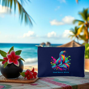 Colorido Lion Sea Splash Bolsa con cremallera