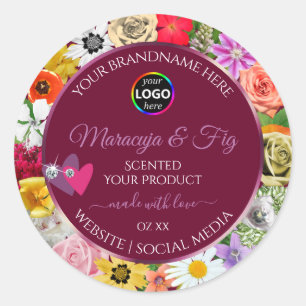 Colorido logotipo de la etiqueta de producto flora