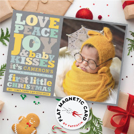 Colorido Love Peace Joy and Baby Kiss Photo Card