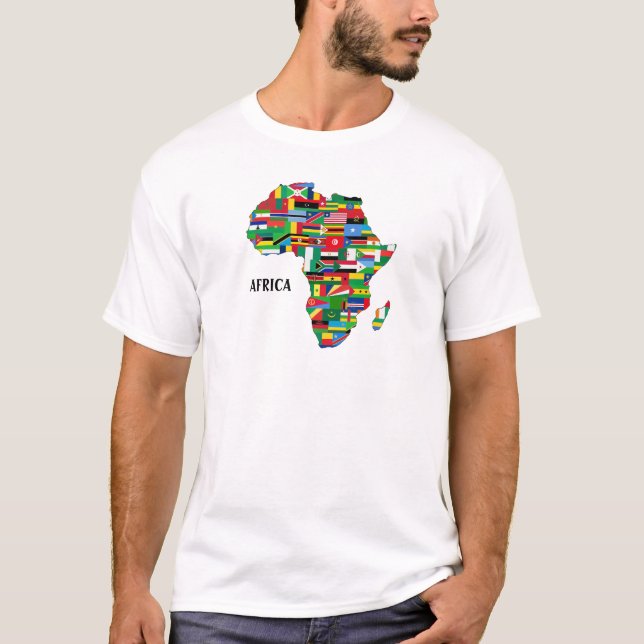 Colorido mapa de África camiseta (Anverso)