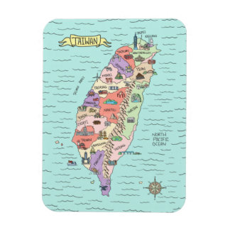 Colorido mapa de Taiwán foto imán