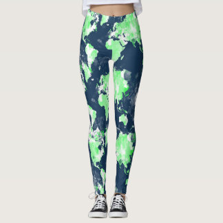 Colorido mapa mundial Leggings