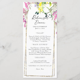 Colorido menú de cena de ensayo de flores silvestr