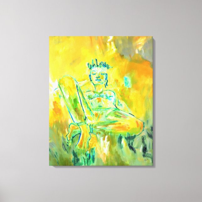 Colorido modernista abstracto arte amarillo Naranj (Anverso)