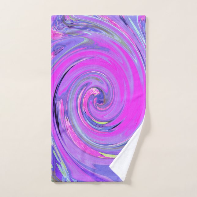 Colorido morado y rosa caliente Boho Hippie Swirl (Toalla de mano)