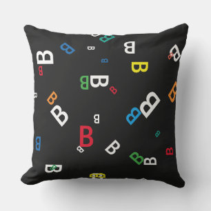Colorido nombre-iniciales almohada personalizado -