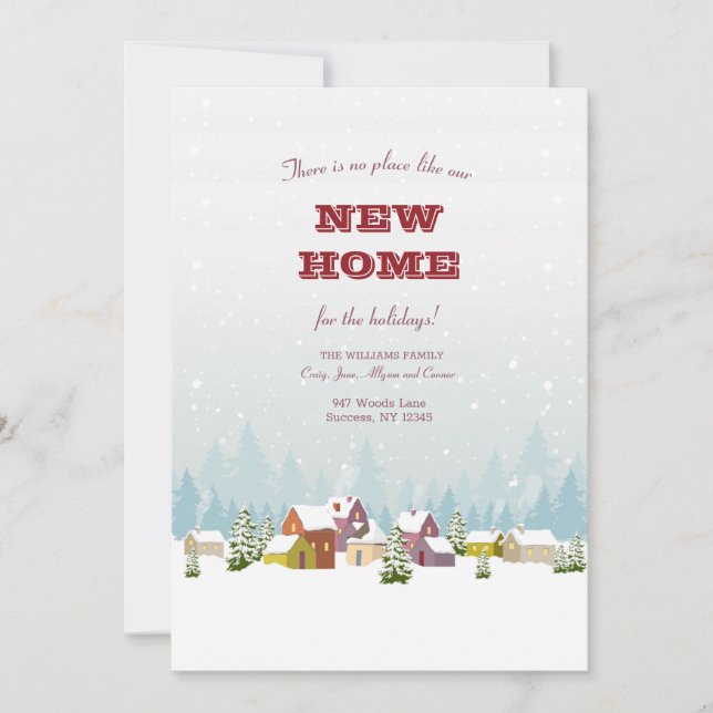 Colorido Paisaje Invierno Invitación en movimiento (Anverso)