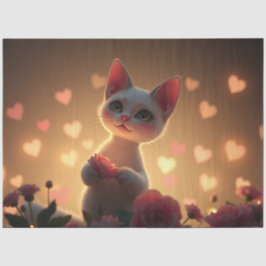 Colorido papel de tejidos de gatos románticos