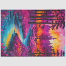 Colorido Papel del tejido artístico del bosque de