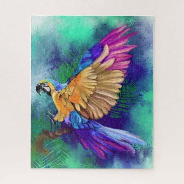 Colorido Parrot Jigsaw Puzzle Watercolor (Vertical)