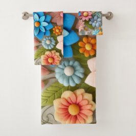 Colorido Pastel Spring 3D Felt Floral Art
