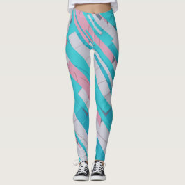 Colorido Patrón Abstracto Leggings Todo-Over-Print