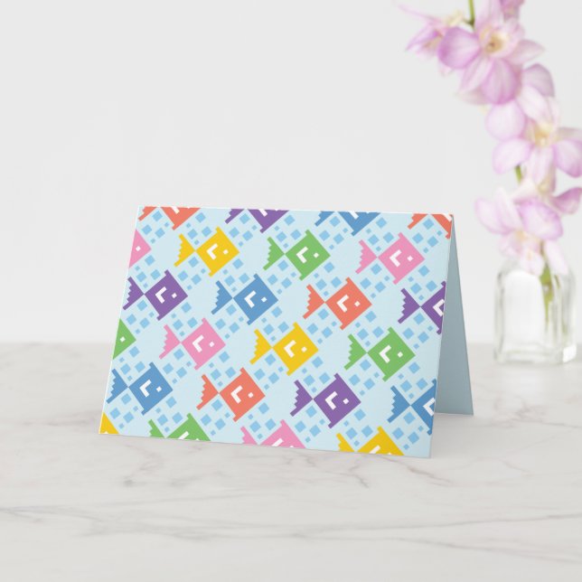 Colorido patrón de peces oceánicos tarjeta de salu (Orquídea)