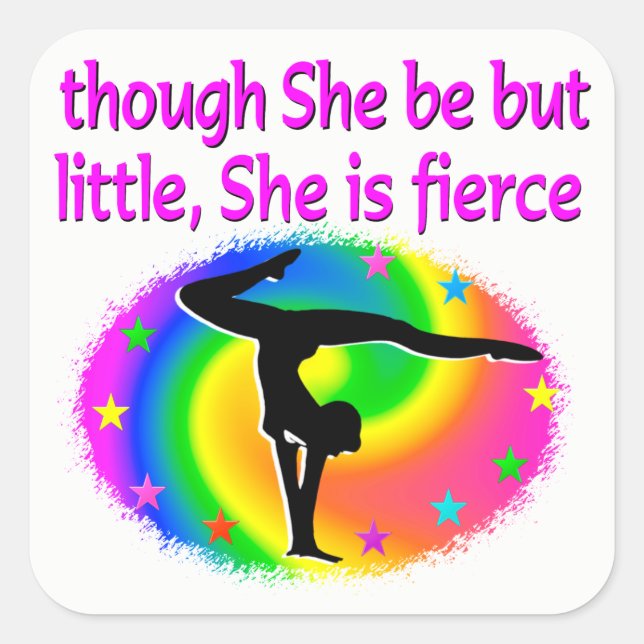 COLORIDO PEGATINA DE GIMNASTICA PEQUEÑO PERO FERIZ (Anverso)