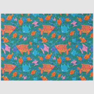 Colorido pez divertido en el papel tapiz del mar