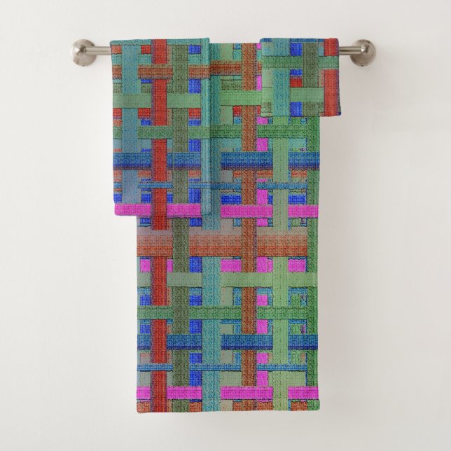 Colorido "plaid" de la abuela, con baño de tela (In situ)