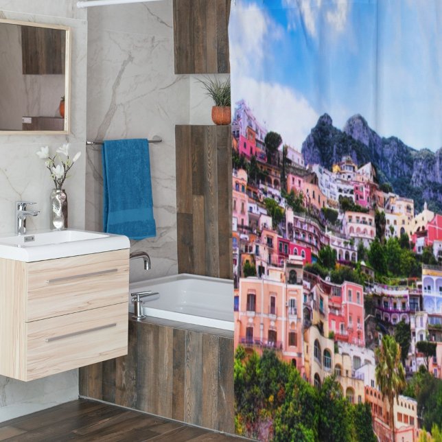 Colorido Positano Italia Cortina de Ducha (Bring the Amalfi Coast to your bathroom!)