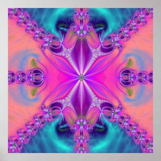 Colorido Poster de arte fractal (Frente)