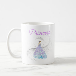colorido princesa púrpura taza de café