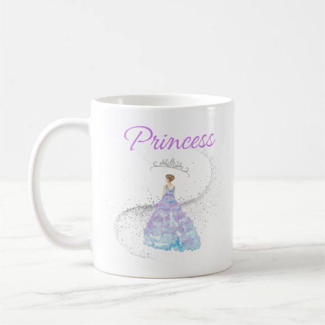 colorido princesa púrpura taza de café (Izquierda)