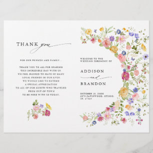 Colorido programa de jardín de flores silvestres d