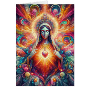 Colorido Psicodélico Sagrado Corazón de María