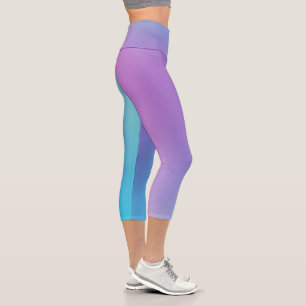 Colorido Purple Ombre Diseño Capri Leggings
