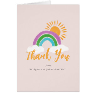 Colorido Rainbow Boho Baby Shower Gracias