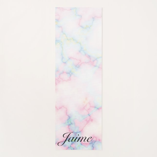 Colorido Rainbow Yoga Marble Pattern Yoga Mat (Anverso)