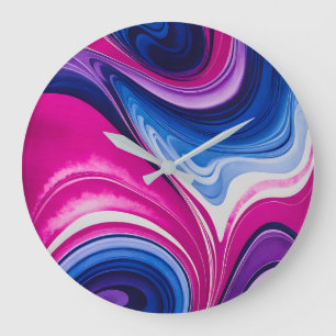 Colorido reloj de pared de arte con papel de mármo