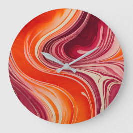 Colorido reloj de pared de arte con papel de mármo