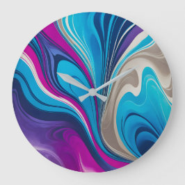 Colorido reloj de pared de arte con papel de mármo