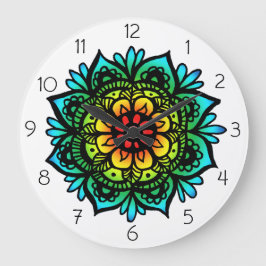 Colorido reloj de pared Mandala