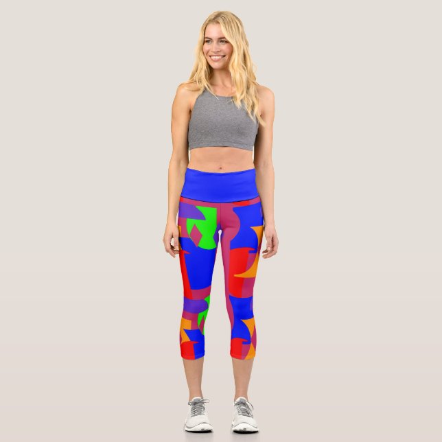 Colorido Resumen Capri Leggings - Mujeres audaces (Anverso)