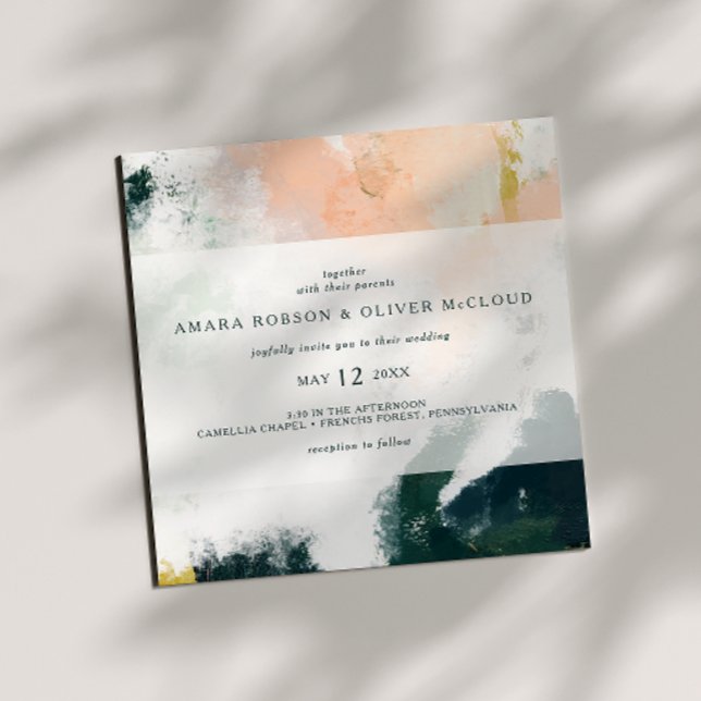Colorido Resumen Invitación a la Boda Cuadrada (Subido por el creador)