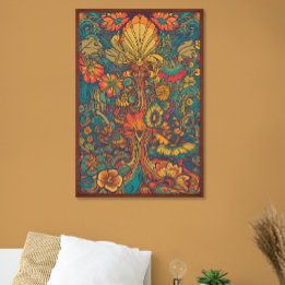 Colorido retro 70 Arte psicodélico de IA