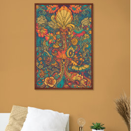 Colorido retro 70 Arte psicodélico de IA