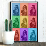 Colorido retro arte pop moderno Personalizado cuad<br><div class="desc">Un colorido diseño de arte pop retro y moderno con una cuadrícula de fotos de personalizados. Simplemente personalizar tu propia foto para crear tu propio arte único. Un diseño ideal para la decoración casera,  regalos personalizados y favores únicos.</div>