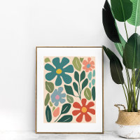 Colorido retro Groovy Flor Muro arte