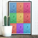 Colorido retro Personalizado de arte pop Perro Mas<br><div class="desc">Un colorido diseño de arte pop retro y moderno con una cuadrícula de fotos de un mascota de perro personalizado. Simplemente personalizar tu propia foto para crear tu propio arte único. Un diseño ideal para la decoración casera,  regalos personalizados y favores únicos.</div>