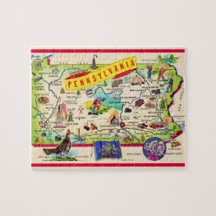 Colorido rompecabezas del mapa de Pennsylvania 8x1