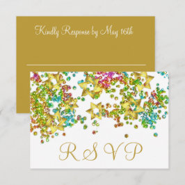Colorido RSVP Gold Star Purpurinoso Confetti
